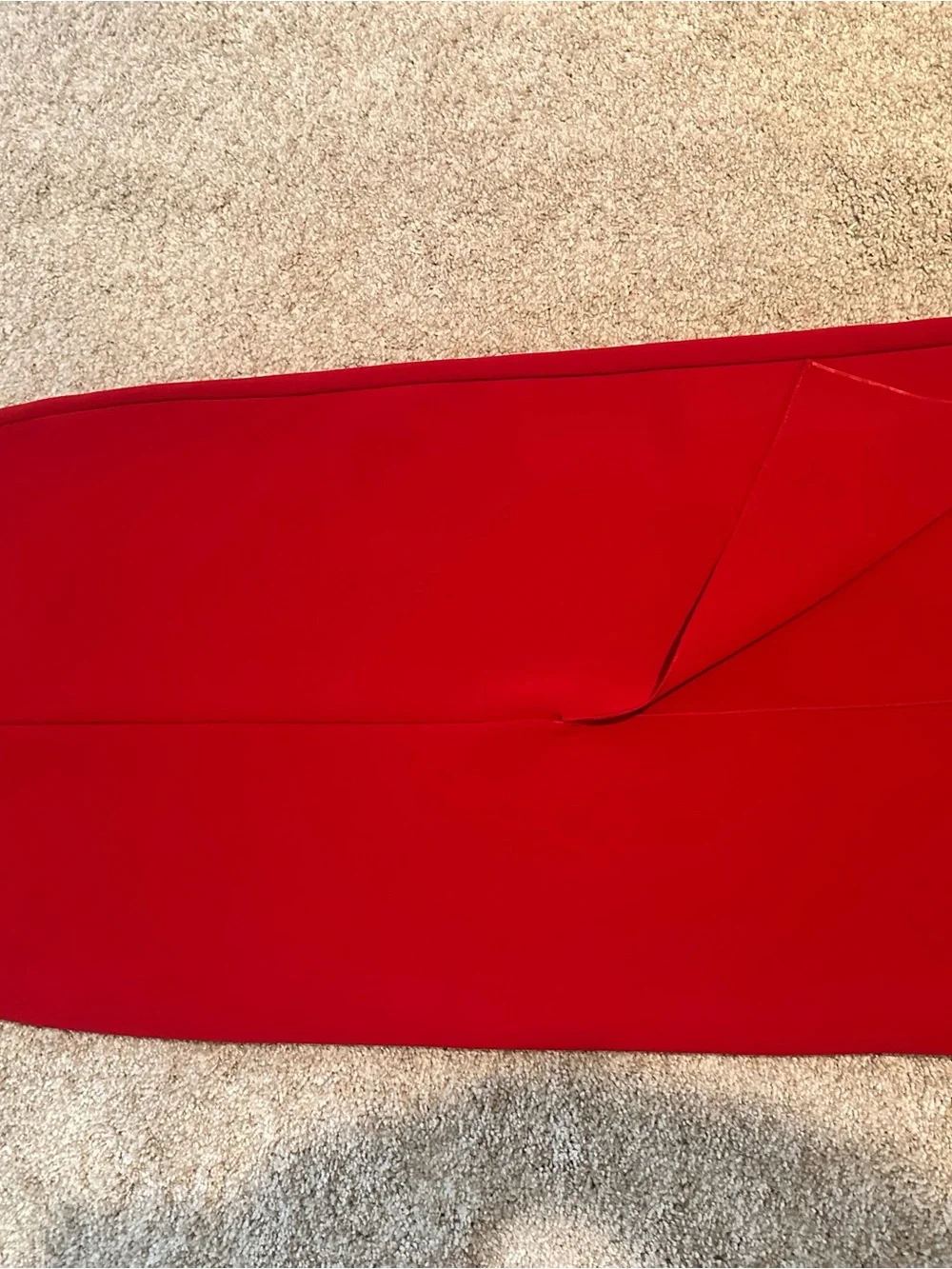 Zara Red Pencil Skirt with Silver Eyelet Waist
